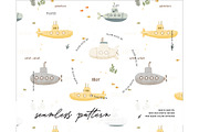 Submarine marine deep water pattern, a Pattern Graphic by Milatoo (Thumbnail 1 of 4)