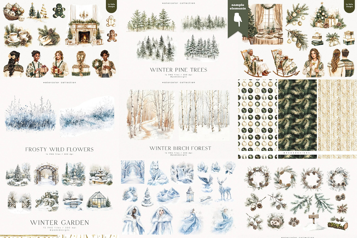 Winter & Christmas Mega Bundle 2000+, a Seasonal Illustration by PeDe Designs (Photo 16 of 18)