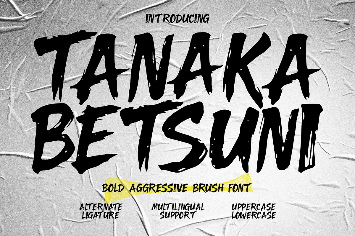 Tanaka Betsuni Bold Aggressive Brush, a Handwritten Font by Maulana Creative (Photo 1 of 7)