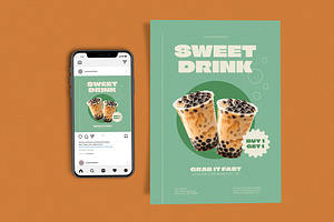 Sweet Drink Green, a Flyer Template by Me55enjah Design