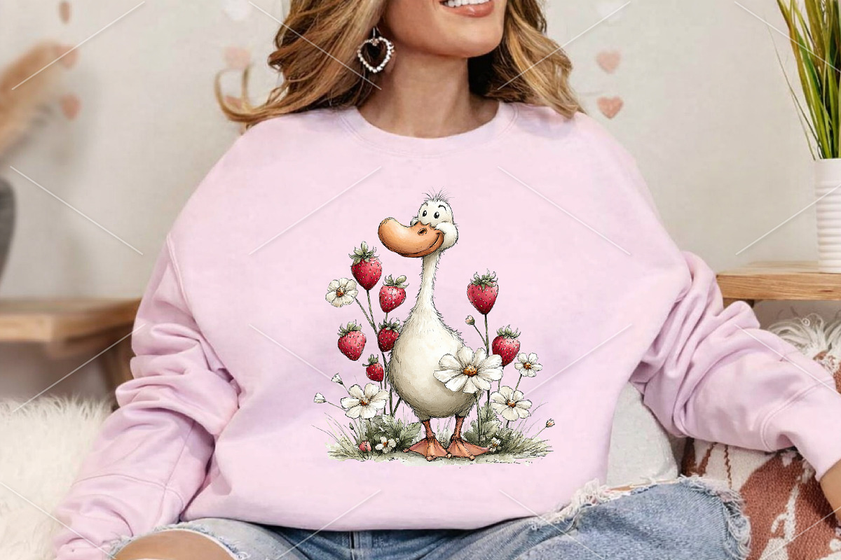 Whimsical Goose Strawberry Clipart, a Seasonal Illustration by Canvas Craft (Photo 5 of 7)