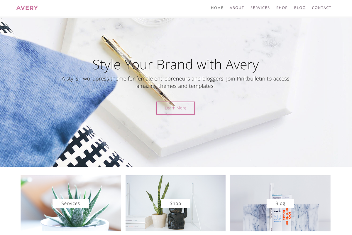 Avery. MultiPurpose|PageBuilder, a WordPress Template by PinkBulletin (Photo 3 of 4)