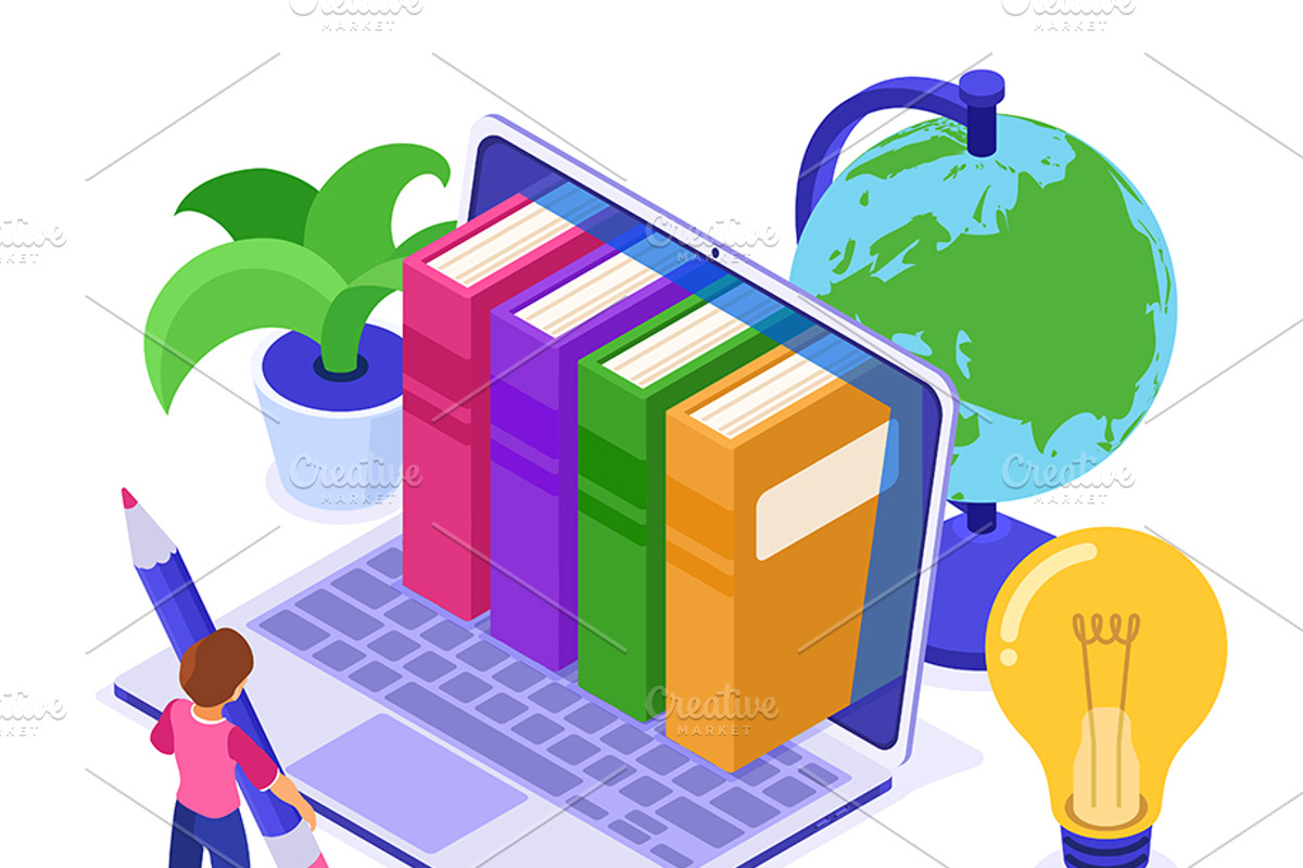 Online distance education from home, an Education Illustration by TAlex (Photo 6 of 6)