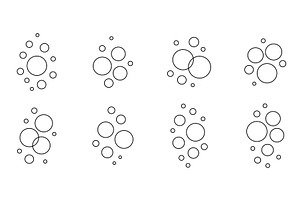 Outline soap bubbles set. Minimal, an Illustration by GraphiShop