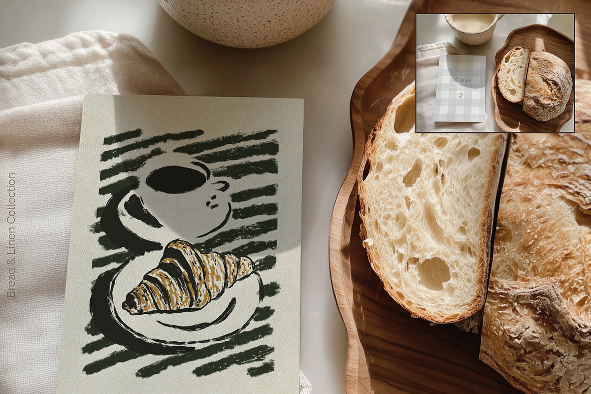 Bread & Linen – Card & Frame Mockups, a Household Mockup by NikiArts (Photo 7 of 12)