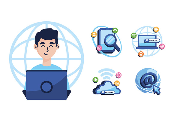 Internet Day Communication Set preview 2