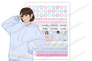 Kawaii Printable Stickers 2,25x1,5