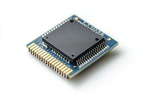 CPU processor microchip on white background, a Technology Photo by AlyaAnd