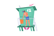 Lifeguard rescue people on water set, an Illustration by PaperTrident (Thumbnail 2 of 15)