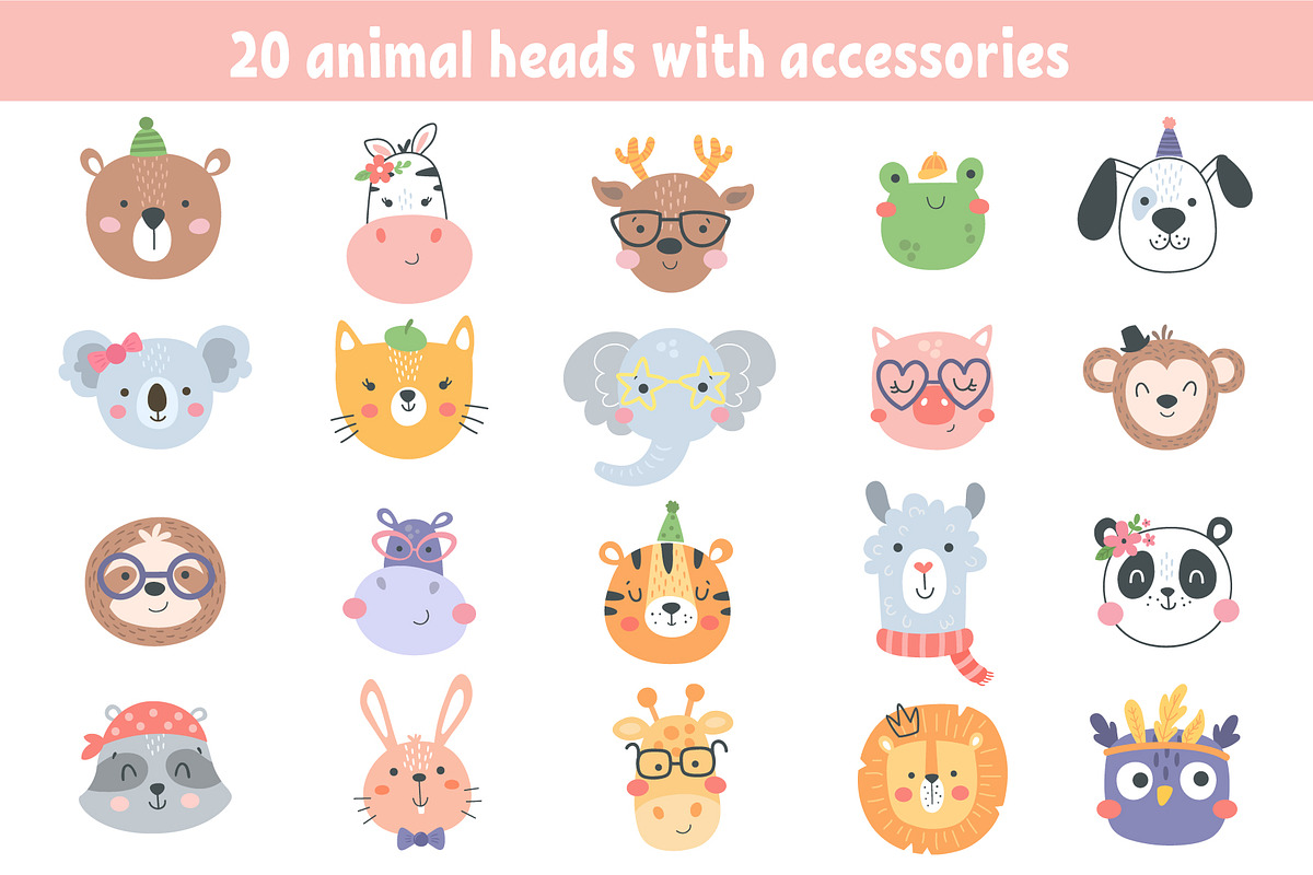 Cute baby animals faces, an Object Graphic by Leysan Shayak (Photo 3 of 4)