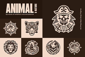 350 Animal and Nature Symbols, a Solid Icon by Creative Stall
