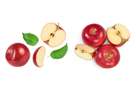 Red apple with half isolated on, a Food & Drink Photo by NataPhoto