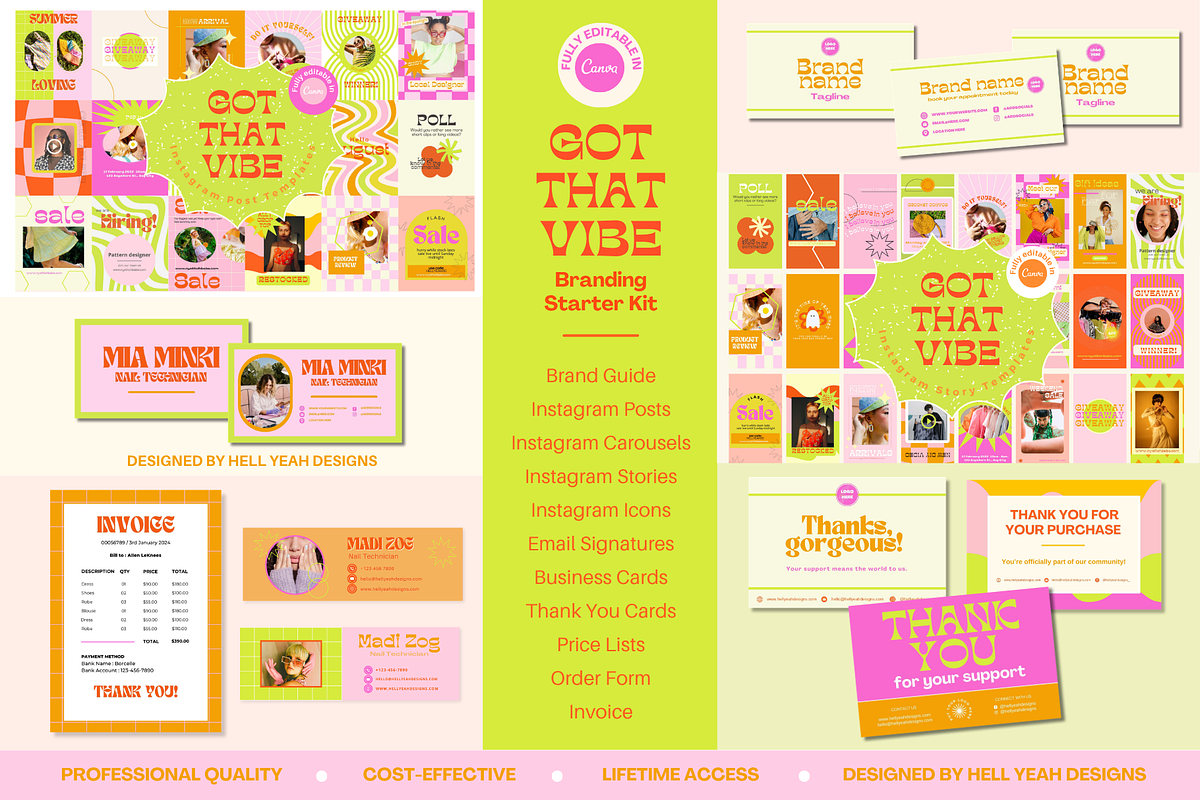 Funky Social Media & Brand Kit, a Branding & Logo Template by Hell Yeah Designs (Photo 1 of 15)