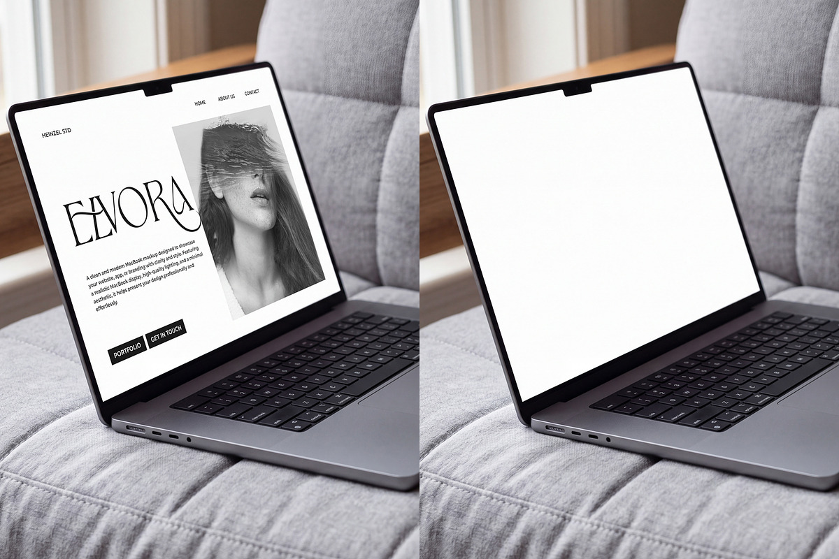 Elvora - Macbook Device Mockup, a Mac Mockup by Heinzel Std Mockup (Photo 5 of 5)