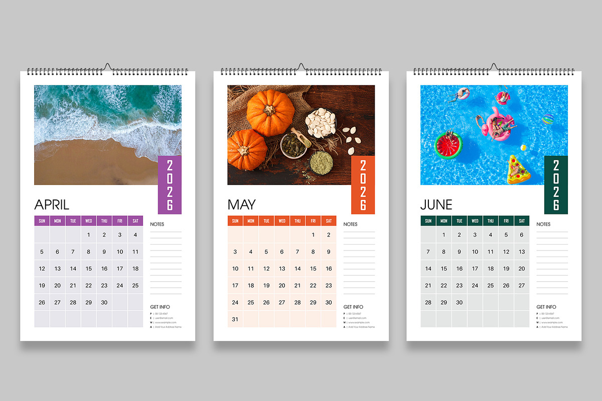Colorful 2026 Wall Calendar Template, a Stationery Template by ContestDesign (Photo 3 of 5)