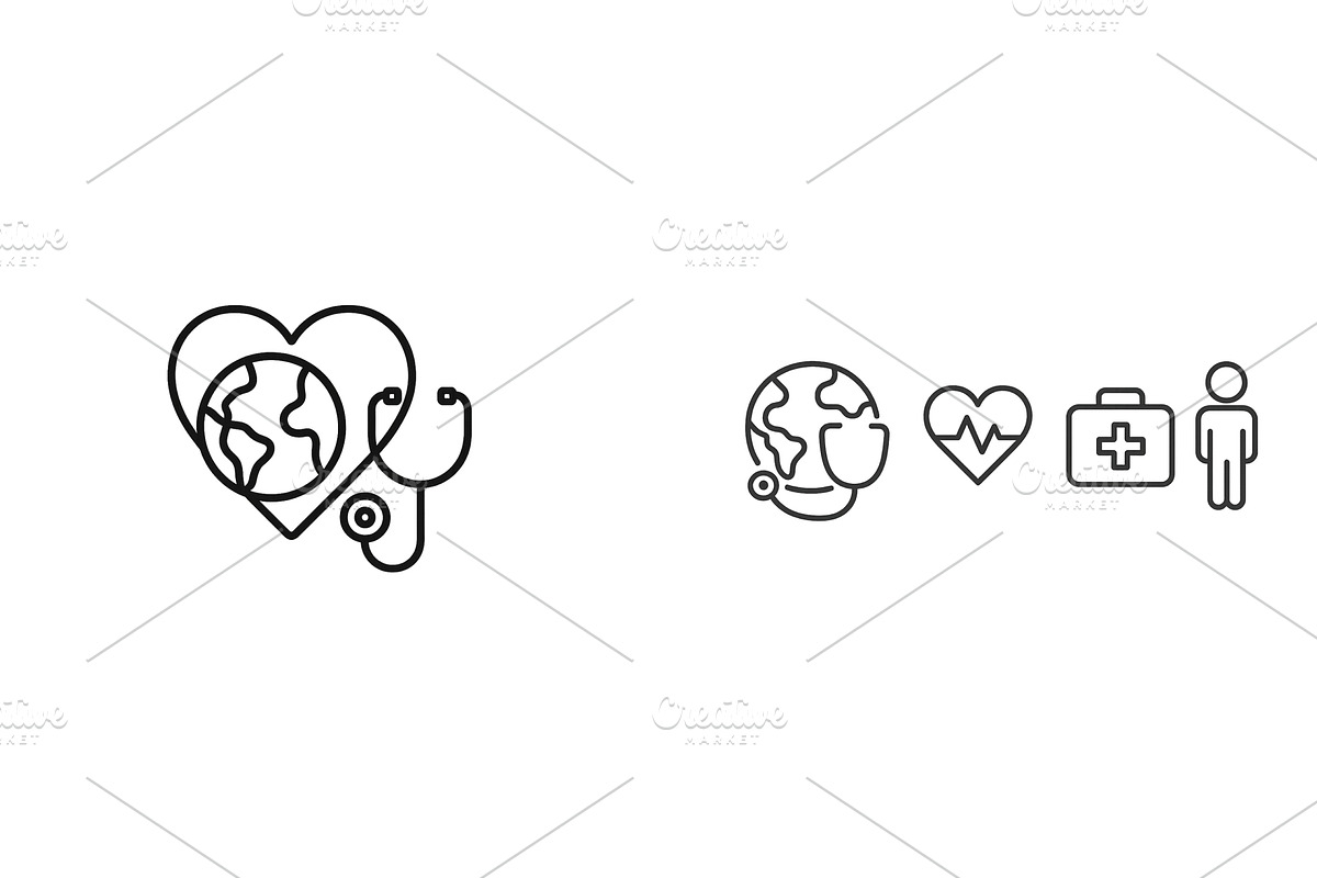 Health and wellness symbols, a Healthcare Illustration by ZinetroN