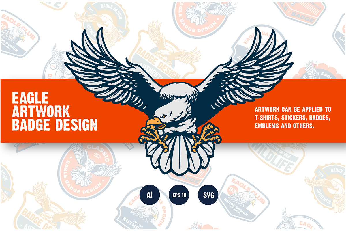 Eagle badge BUNDLE – just $9, an Animal Illustration by grindstudio (Photo 1 of 4)