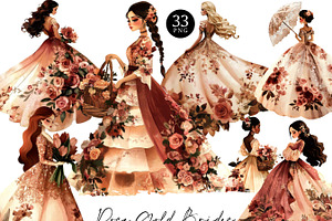 Rose Gold Brides Clipart Bundle, a Person Illustration by Design Scotch