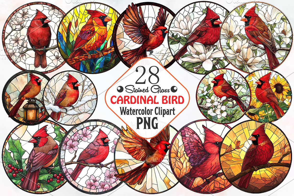 Round Stained Glass 4th of July Png, an Illustration by RobertsArt (Photo 1 of 7)