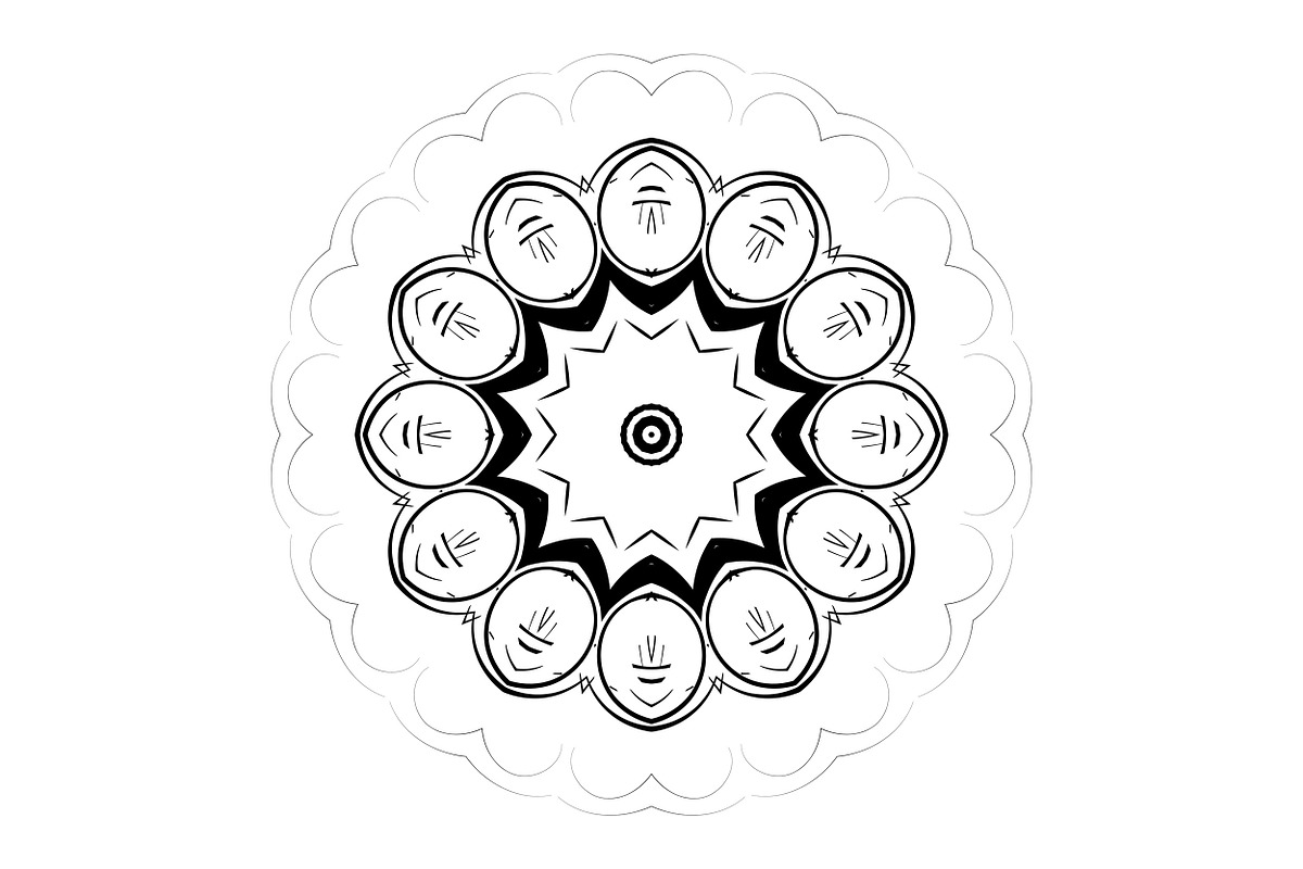 Modern Black and White Mandala Pack, a Decorative Illustration by NJ Himel (Photo 31 of 101)