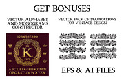 Vintage font with curls, a Font by Guten Tag Vector (Thumbnail 4 of 4)