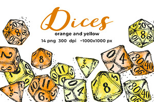 Orange and yellow dices