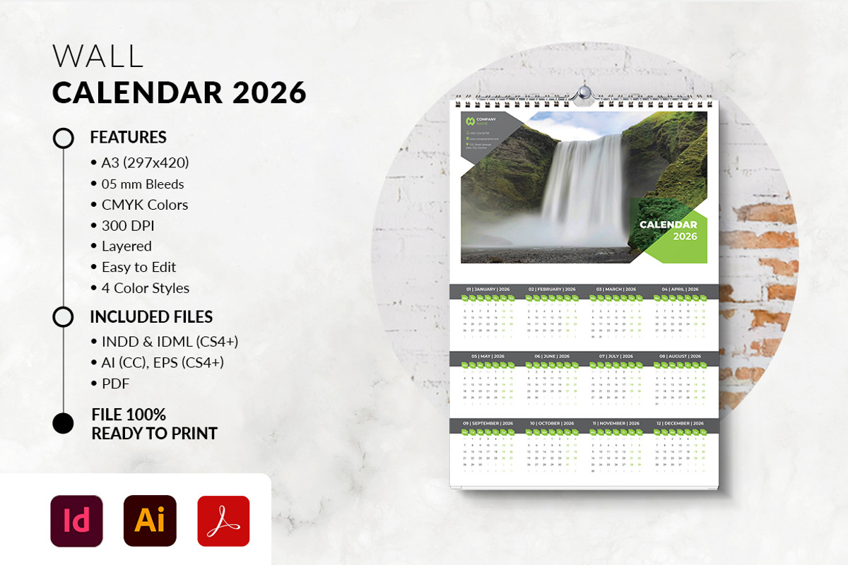 One Page Wall Calendar 2026 preview 5