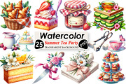 Summer Tea Party Set Clipart, an Illustration by Black Bird Studio (Thumbnail 1 of 6)