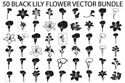 Black Lily Flower Vector Bundle, an Illustration by Designs_River (Thumbnail 1 of 51)
