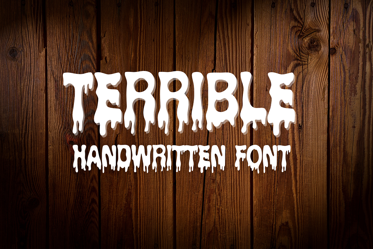 Terrible| Handwritten font, a Handwritten Font by Sirinart (Photo 1 of 5)
