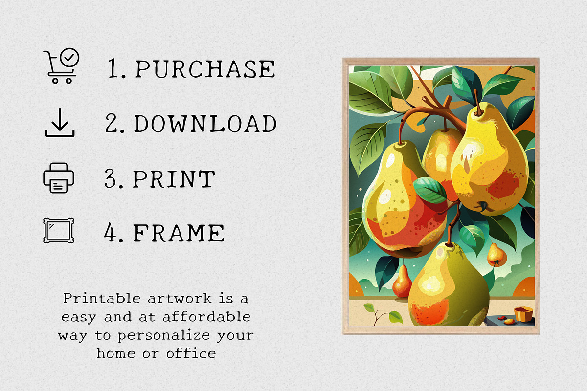 Fruit Gallery Wall Art Set, a Wallpaper Graphic by Helospace (Photo 9 of 10)