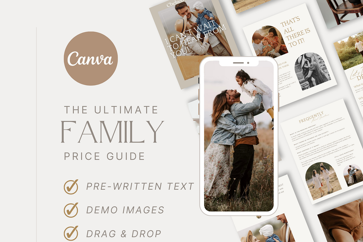 BOHO Family Photos Price Guide Canva, a Magazine Template by Signature Edits (Photo 3 of 12)