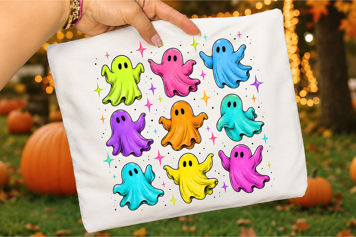 Halloween Ghost Pattern PNG Retro, an Object Illustration by Libby Wishes (Photo 1 of 3)