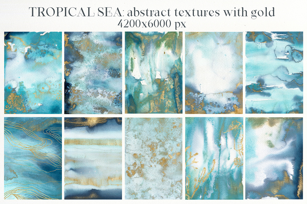 Watercolor ocean animals background, an Animal Illustration by Yuliya Derbisheva (Photo 8 of 13)