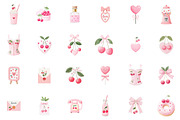 Cherry Coquette Pink Valentine Clipa, an Illustration by Sublimation Artist (Thumbnail 2 of 6)
