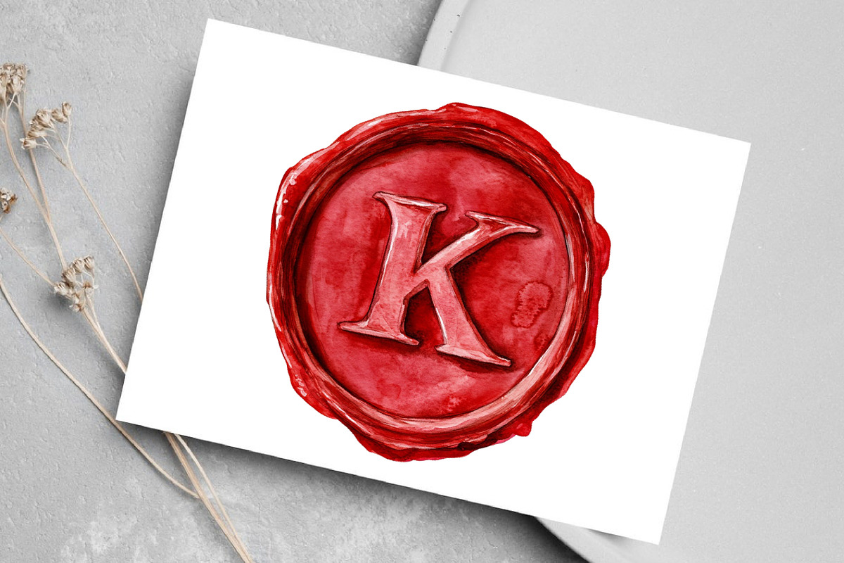 Red Wax Letter Stamp Clipart, an Illustration by Canvas Craft (Photo 7 of 9)