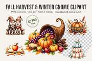 Fall Harvest & Winter Gnome Clipart, an Illustration by Artnoy (Thumbnail 1 of 8)
