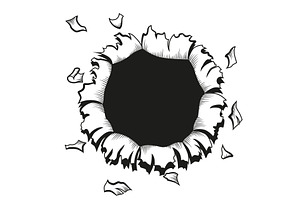 Comic book hole in coloring, an Illustration by Things for designers