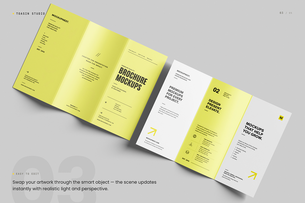 A4 Trifold Flyer Mockup, an Advertising Mockup by Toasin Studio (Photo 3 of 5)