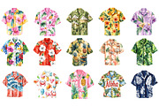 Hawaiian Summer Shirt Clipart, a Seasonal Illustration by DreamArtGraphic (Thumbnail 4 of 4)