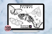 100 procreate butterfly stamps, a Brush Add-On by Arts For Peace (Thumbnail 5 of 9)