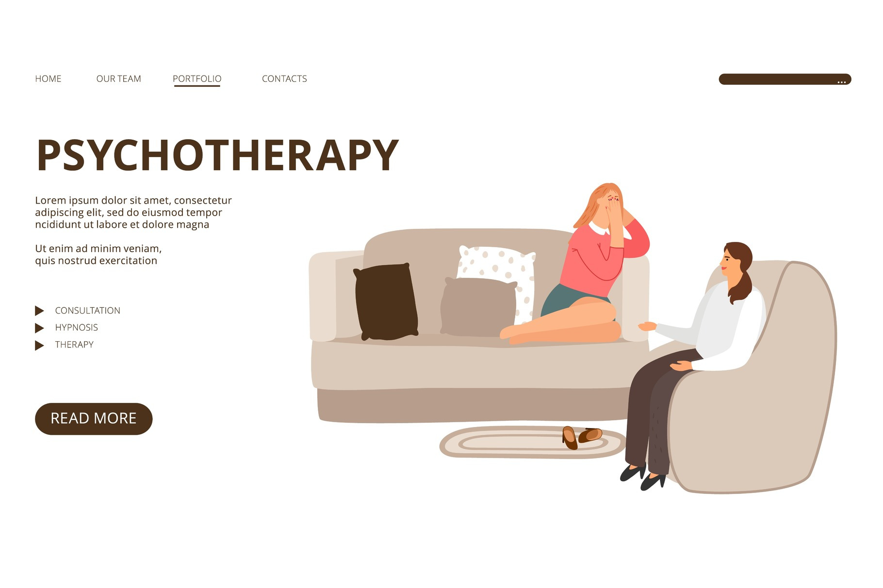 Psychotherapy Landing Page by StockSmartStart  Creative Market
