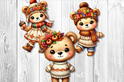 Cute Autumn Bear Clipart Sublimation, a Seasonal Illustration by V Design Creator (Thumbnail 4 of 7)