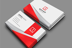 3D Style Red Silver Business Card