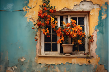 Orange flowers blooming from pot on, an Architecture Photo by Ylivdesign
