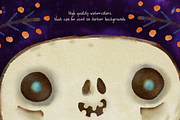 Cute Watercolor Halloween monsters, a Seasonal Illustration by KatPush (Thumbnail 3 of 5)
