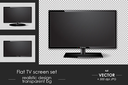 Flat TV screen set