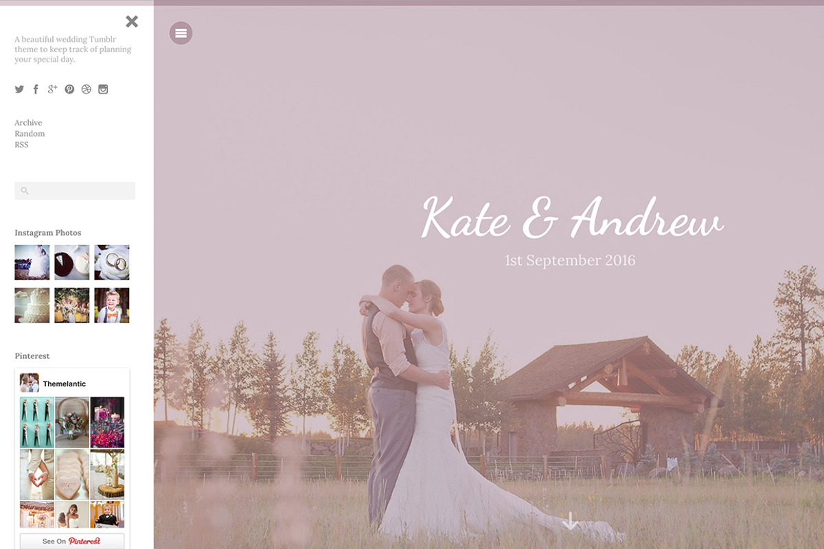 Wedding Tumblr Theme, a Websites & App Template by Themelantic (Photo 1 of 5)