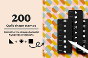 Quilt Stamps For Procreate, a Brush Add-On by seamless team (Thumbnail 2 of 5)