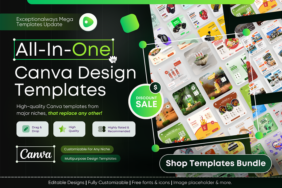 All In One Premium Canva Templates, a Marketing Template by Exceptionalways (Photo 1 of 19)